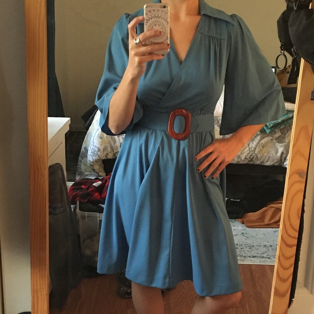 Vintage Lord & Taylor 60s blue dress